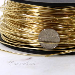 Brass Wire, 18 Gauge, Round Dead Soft, Solid Yellow Brass Wire, Jewelry Quality Brass, Wire Wrapping, Sold in 20 Ft. Length, 013
