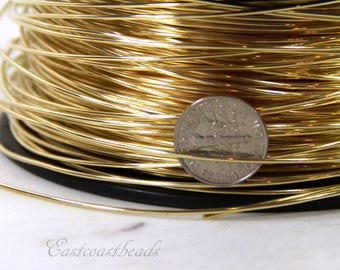 Brass Wire, 18 Gauge, Round Dead Soft, Solid Yellow Brass Wire, Jewelry Quality Brass, Wire Wrapping, Sold in 20 Ft. Length, 013