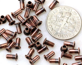 TierraCast 5.3mm Eyelets, Leather Findings, Embellishments, Reinforcements, For Leather Crafts, Antiqued Copper, 5.3 mm