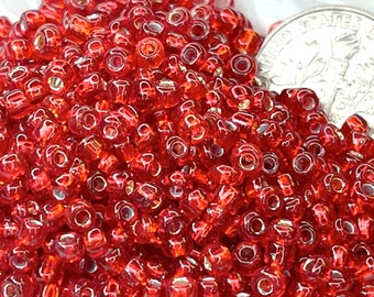 Seed Beads, 8/0 Size, Dark Red, Kumihimo Beads, Accent Beads, Spacer Beads, 10 Grams