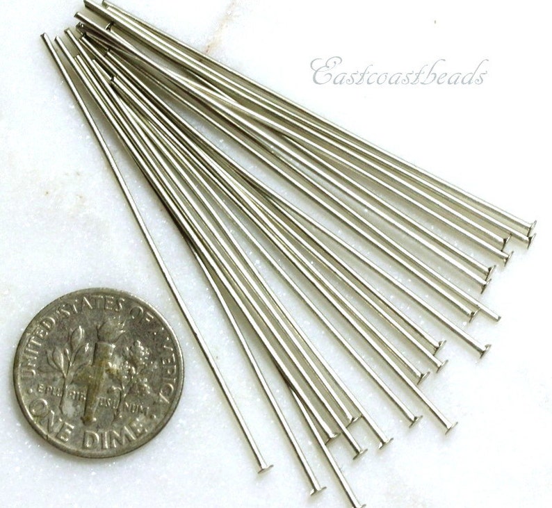 Nickel 2 Inch Length 21 Guage Jewelry Findings Nickel Head Pins 100 Head Pins 2 21g TierraCast Head Pins Gun Metal Oxide