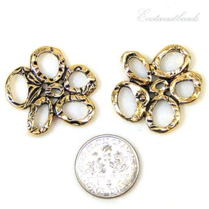 TierraCast Connector Links, Intermix 5 Ring Link, Antiqued Gold Plated Lead Free Pewter, 2 Pieces