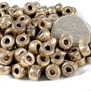 6mm. Krähe, Pony-Perlen, w/2mm Loch, Bronze mit Glanz-Finish, Großlochperlen, Akzentperlen, 50 Perlen, 42