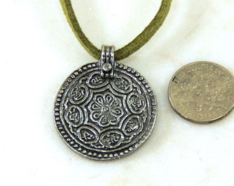 TierraCast 8 Fold Path Pendant, From The Eastern Path Collection, Large 32mm Double Sided Pendant, Antiqued Pewter, 1 Piece