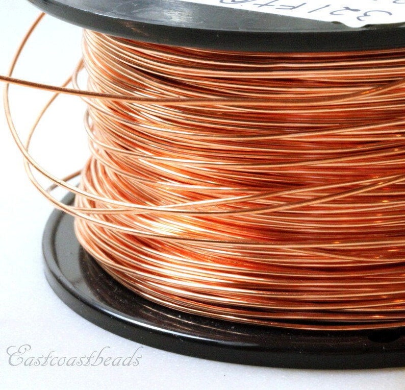 Copper Wire, 20 Gauge, Round, Dead Soft, Solid Copper, Jewelry Quality Copper Wire, Jewelry Wire Wrapping, Sold in 20 Ft. Increments image 1