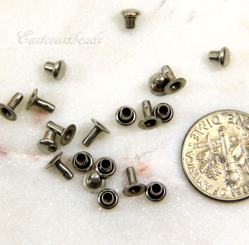 Package of 10 Tin Ox Plated Brass TierraCast 6mm Compression Rivets T1052 
