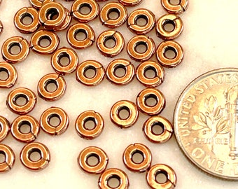 TierraCast Heishi Kenyan Beads, 5 mm Spacer Beads, Disk, Heishi Coin Beads, Accent Beads, 5mm, Antiqued Copper