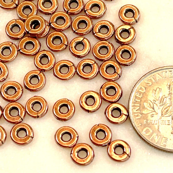 TierraCast Heishi Kenyan Beads, 5 mm Spacer Beads, Disk, Heishi Coin Beads, Accent Beads, 5mm, Antiqued Copper