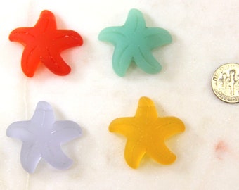 Large Star Fish Pendant Charms, 32mm, Top Side Drilled, YOU PICK COLOR, 1 Pieces