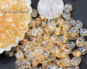 Chip Beads, 6mm, Yellow, Champagne, Nugget Beads, Bead Chips, 6x3 mm, Accent Beads, Spacer Beads, 60 Pieces