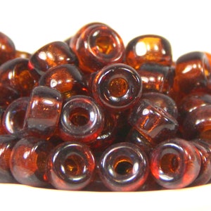 Pony-Perlen, 9 mm w / 3,5 mm Loch, Transparent Topas Madeira mit Glanz-Finish, Rondell Perlen, Roller Perlen, Tschechische Perlen, Großloch Perlen, 104