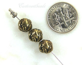 Jardin Beads, 8mm, Dulce Vida Collection Beads, TierraCast,Metal Beads, Jewelry Findings, Antiqued Brass