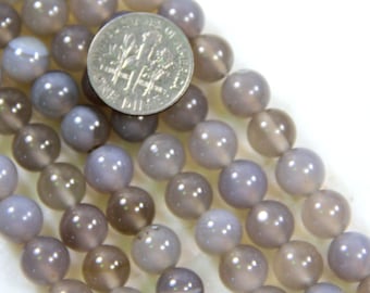 Fancy Grey Agate Beads, 8 mm, Glossy Finish, 24 Beads