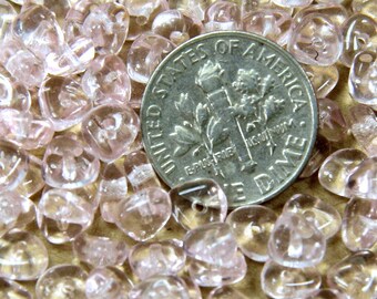 Chip Beads, 6mm, Pink, 3 x 6 mm Chip Beads, Glass Chip Beads, Pink, Tiny Chip Berad, Spacers Beads, Accent Beads, Czech,60 Pieces