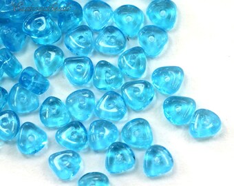 Chip Beads, 6mm, Blue, Aqua w/Frosted AB Finish, Nugget Beads, Bead Chips, 6x3 mm, Accent Beads, Spacer Beads, 60 Pieces