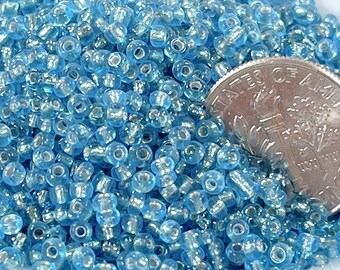 Seed Beads, 11/0 Size, Aqua Blue Beads, Kumihimo Beads, Accent Beads, Spacer Beads, 10 Grams
