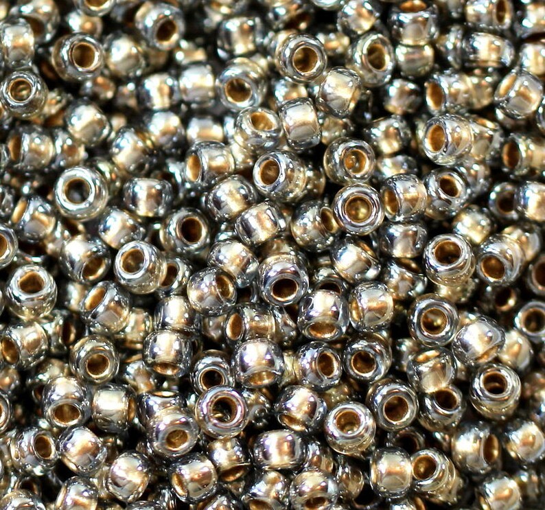 Black Diamond w Gold Lining 80 Size 10 Grams Accent Beads Seed Beads Spacer Beads Kumihimo Beads TOHO Beads