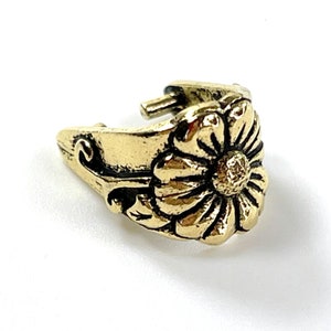 TierraCast Large Blossom Pinch Bail, Jewelry Findings, Antiqued Gold Plate Finish image 3