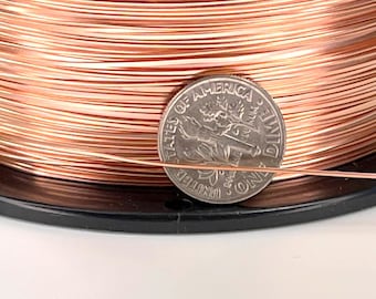 Copper Wire, 22 Gauge, HALF ROUND, Dead Soft, Solid Copper Wire, Jewelry Quality Wire, Jewelry Wire Wrapping, Sold in 20 Ft. Increments, 28