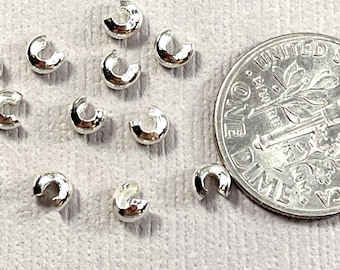 Crimp Bead Covers, 2.5mm, Crimp Bead Covers, Jewelry Findings, Steriling Silver Crimp Covers