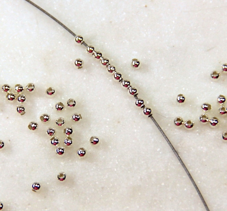 Jewelry Findings TierraCast Sterling Silver 2mm Round Beads Tiny Sterling Silver Spacer Bead Tiny 2 mm Round Beads 0200