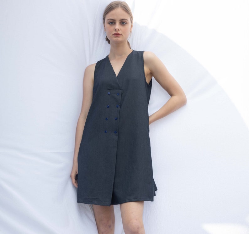 a line button down dress