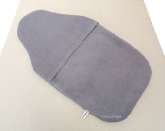 Hot water bottle cover in light grey fleece, lovely and warm, hot bottle cozy