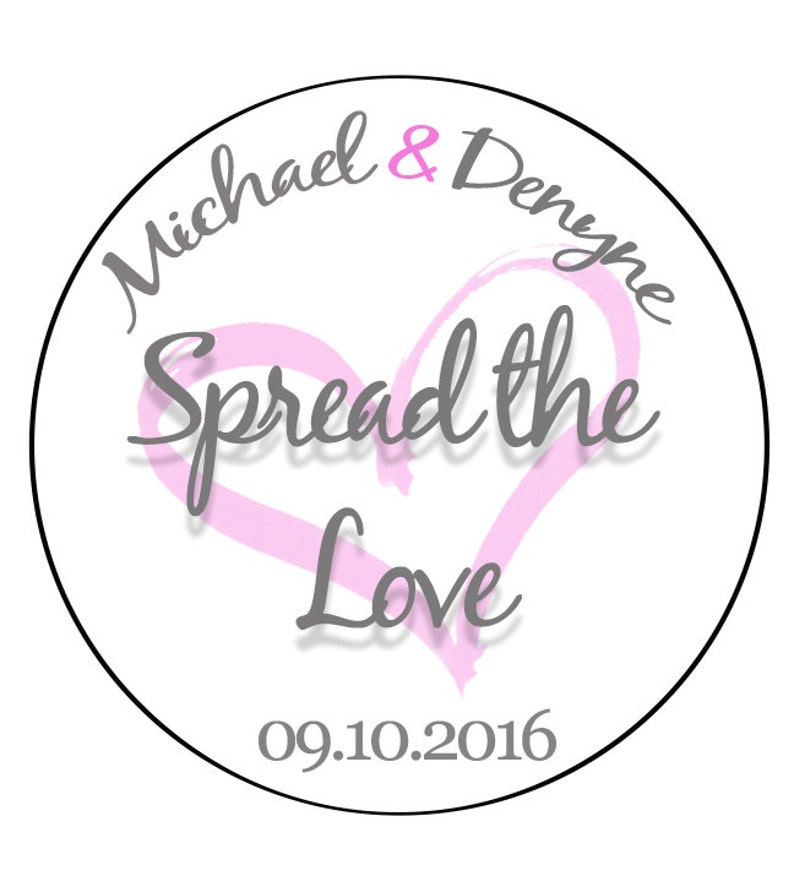 2 or 2.5 round Mason Jar Shower Favor Labels Heart Wedding Labels Choose own color 1.5 Personalized Wedding Labels