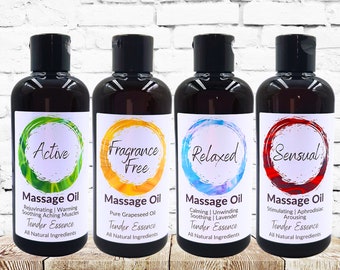 Massage Oil Blends 250ml - Natural Aromatherapy Massage made with pure essential oils CHOOSE SCENT