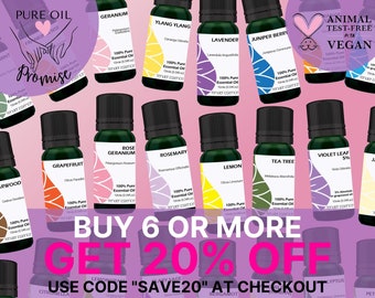 Essential Oils CHOOSE FROM 60 BOTTLES. Pure Natural Aromatherapy oils 10ml by Tender Essence - Blends