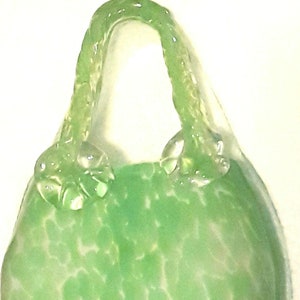 Crystal Green Purse Vase