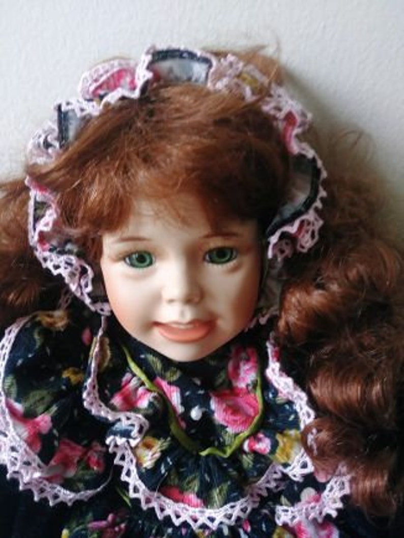 Moments Treasured Signed Green Eyed Doll in Party Dress | Etsy