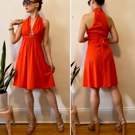 Gorgeous 1970’s vintage disco dress, XS