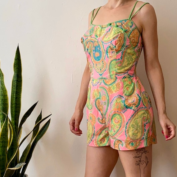 Vintage 1960’s psychedelic paisley bathing suit, s