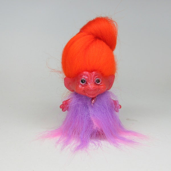 Vintage Petite Scandia House Troll Doll  2-1/2" "Ruby Rose"~OOAK