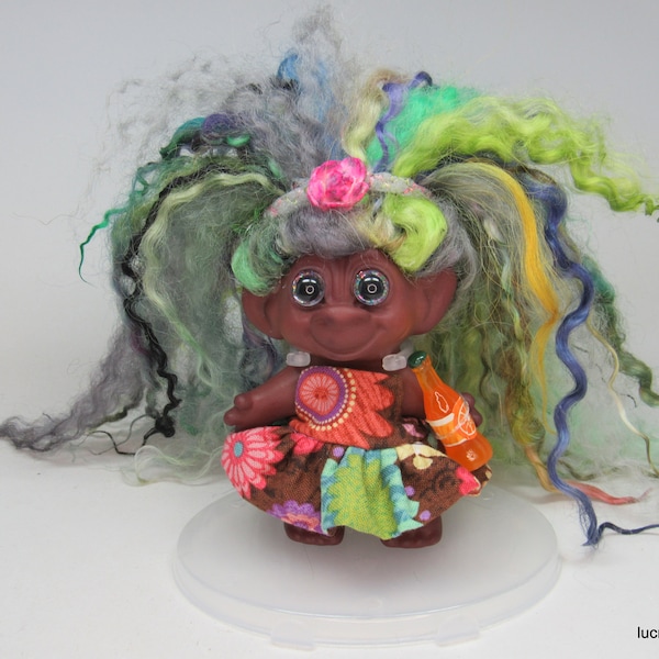 Vintage 60's Wishnik Tab Troll Doll  "China" ~OOAK