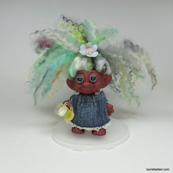 Newer Vintage Wishnik Troll Doll  "Floretta"~OOAK