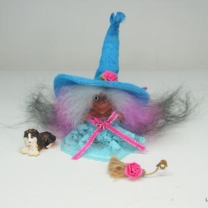 Vintage Street Kids potloodtopper Troll-pop &quot;LaVerne The Witch&quot; ~OOAK