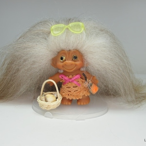 Vintage Dam Troll Doll 2-3/4&quot; &quot;Sandy The Beach Comber&quot; ~OOAK