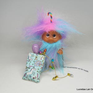 Dam Norfin Toddler Troll Doll &quot;Rainbow Unicorn Krampus&quot; ~OOAK