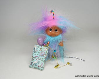 Dam Norfin Toddler Troll Doll "Rainbow Unicorn Krampus" ~OOAK