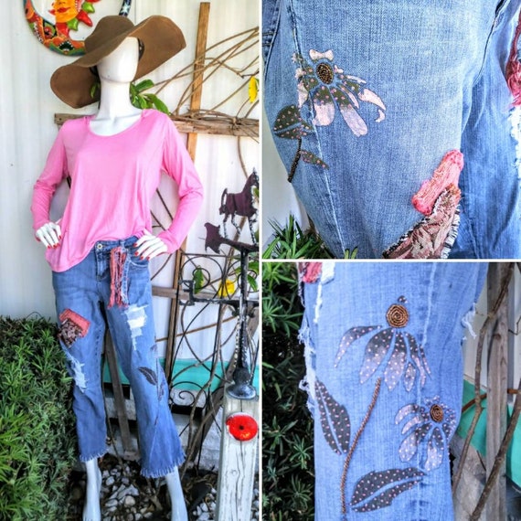 size 14 distressed jeans