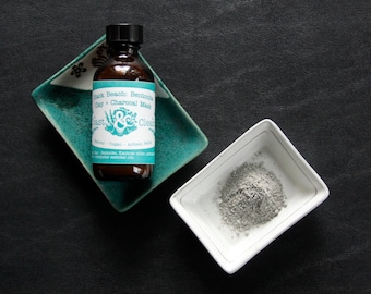 Pure | Black Beach - Activated Charcoal & Calcium Bentonite Clay Mask Blend, 2 oz; Perfect for Oily, Porous Skin, Acne