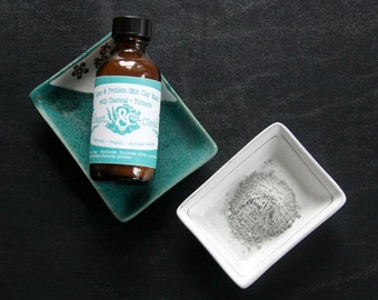 Pure / Clear Out: maschera delicata all'argilla inodore per pelli acneiche e problematiche, con carbone attivo+curcuma, 2 once; Ideale per pelli miste/grasse