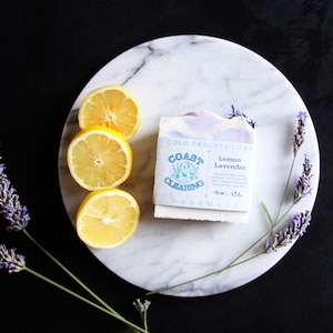 Pure | Lemon Lavender Cold Process Soap, Creamy Lather, Naturally Scented with Essential Oils