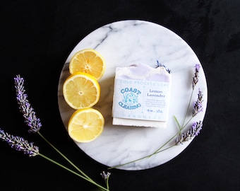 Pure | Lemon Lavender Cold Process Soap, Creamy Lather, Naturally Scented with Essential Oils