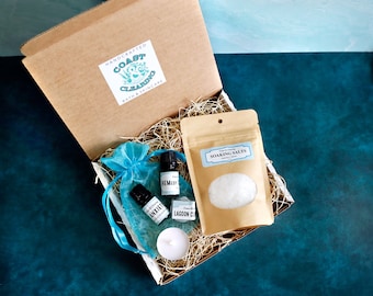FEATURED ON BUZZFEED= Stress Box- A Mini Spa Break for Your Everyday Life: Dead Sea Salts, REMedy Massage Oil, Anti-Anxiety Roll-on, Candle