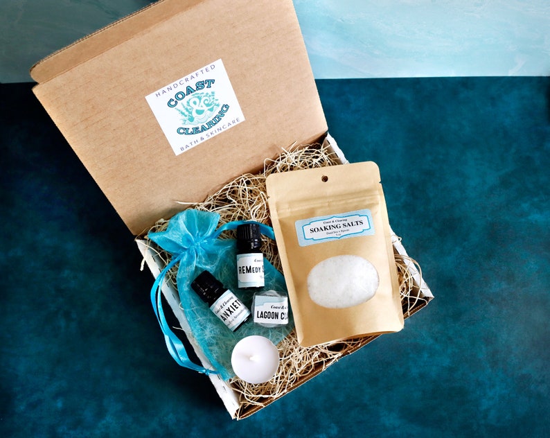 FEATURED ON BUZZFEED Stress Box A Mini Spa Break for Your Everyday Life: Dead Sea Salts, REMedy Massage Oil, Anti-Anxiety Roll-on, Candle image 1