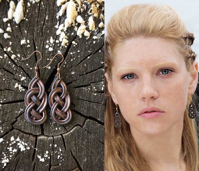 Celtic Knot Earrings Vikings Jewelry Lagertha Cosplay Larp Etsy