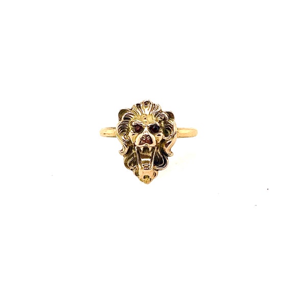 Antique French Victorian Lion Ring - image 6